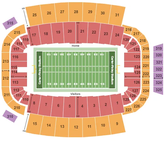  FOOTBALL Seating Map Seating Chart