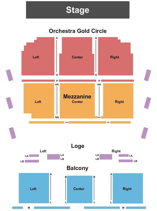 CARTERET PERFORMING ARTS EVENT CENTER END STAGE Seating Map Seating Chart