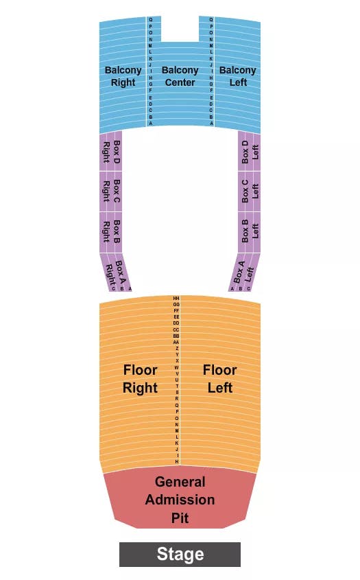  ENDSTAGE FRONT FLOOR GA Seating Map Seating Chart