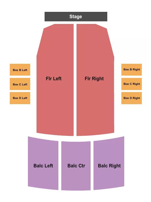  ENDSTAGE BOXES B D Seating Map Seating Chart