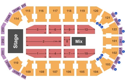  END STAGE Seating Map Seating Chart