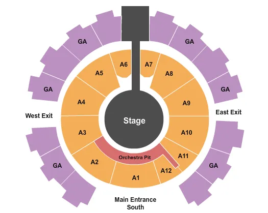 CELEBRITY THEATRE AZ ENDSTAGE GA 2 Seating Map Seating Chart