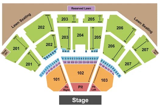  ENDSTAGE 3 GA PITS Seating Map Seating Chart