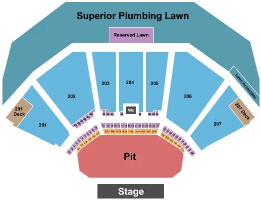  END STAGE LARGE PIT 2 Seating Map Seating Chart