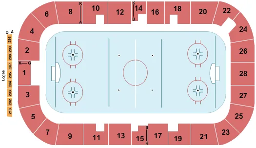 CENTRE GEORGES VEZINA HOCKEY Seating Map Seating Chart