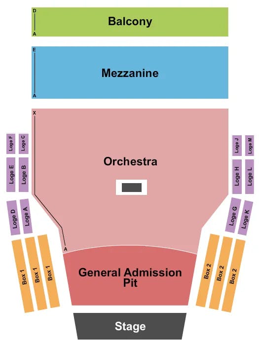 CENTRE IN THE SQUARE ONTARIO ENDSTAGE SMALL GA PIT Seating Map Seating Chart