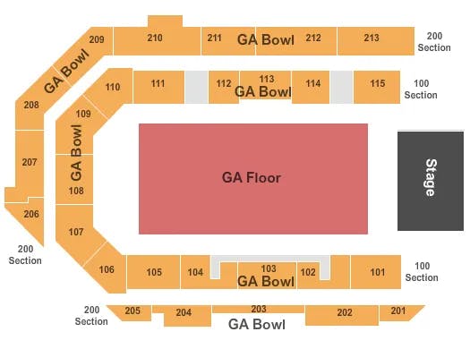  GA FLOOR AND GA BOWL Seating Map Seating Chart