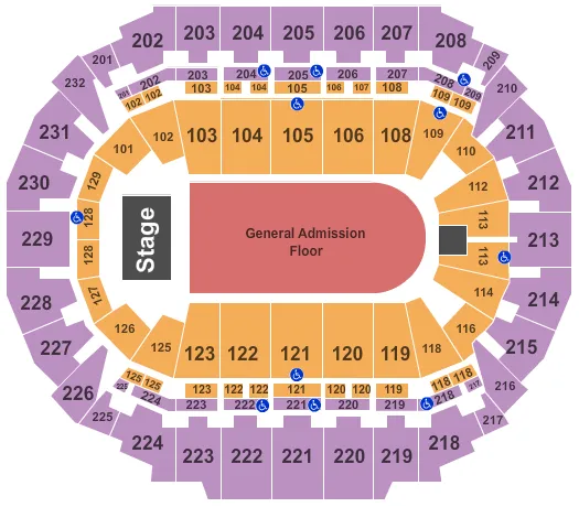  END STAGE GA Seating Map Seating Chart