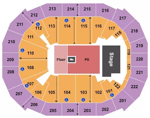  ENDSTAGE LARGE GA PIT Seating Map Seating Chart