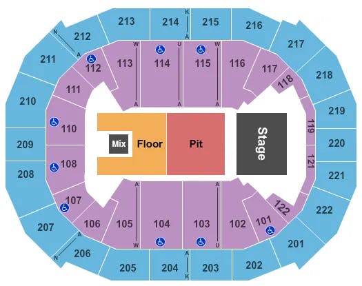  EVANESCENCE Seating Map Seating Chart