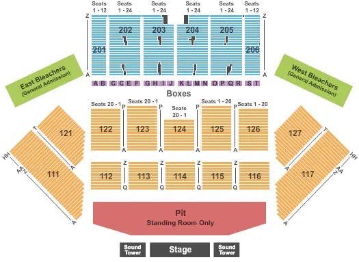  ENDSTAGE PIT Seating Map Seating Chart