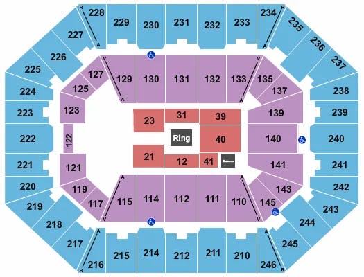 CHARLESTON COLISEUM CONVENTION CENTER CHARLESTON ALL ELITE WRESTLING Seating Map Seating Chart