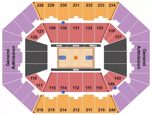 CHARLESTON COLISEUM CONVENTION CENTER CHARLESTON BASKETBALL GA 2 Seating Map Seating Chart