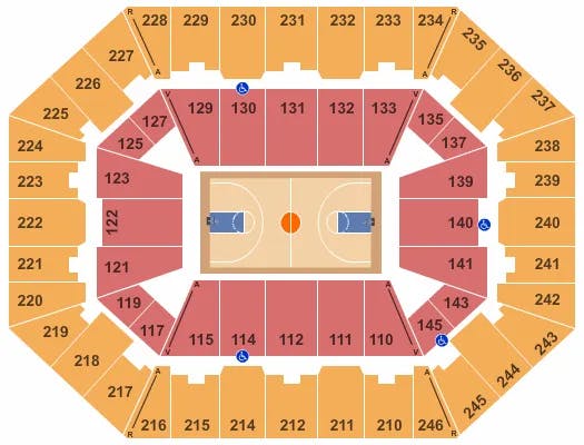 CHARLESTON COLISEUM CONVENTION CENTER CHARLESTON BASKETBALL Seating Map Seating Chart