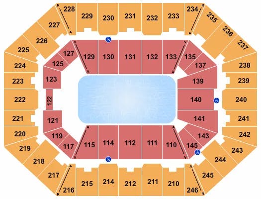 CHARLESTON COLISEUM CONVENTION CENTER CHARLESTON DISNEY ON ICE 2 Seating Map Seating Chart