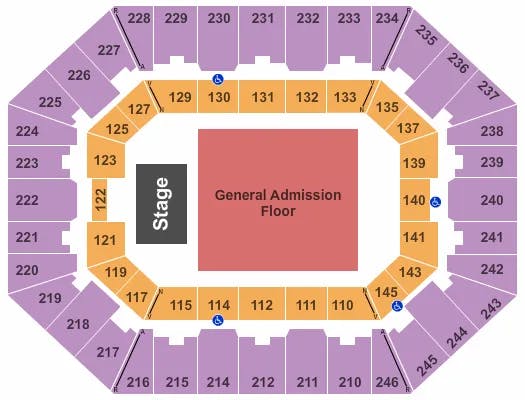 CHARLESTON COLISEUM CONVENTION CENTER CHARLESTON ENDSTAGE GA FLR Seating Map Seating Chart