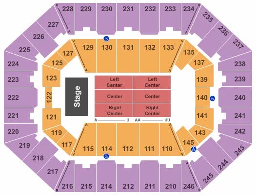 CHARLESTON COLISEUM CONVENTION CENTER CHARLESTON END STAGE Seating Map Seating Chart