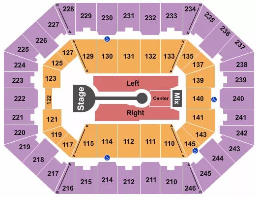 CHARLESTON COLISEUM CONVENTION CENTER CHARLESTON LAUREN DAIGLE Seating Map Seating Chart