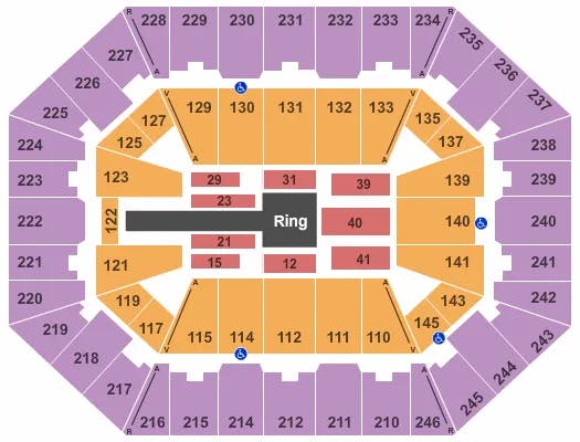 CHARLESTON COLISEUM CONVENTION CENTER CHARLESTON WWE Seating Map Seating Chart