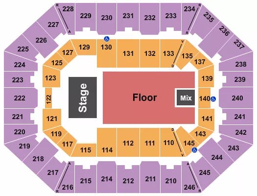 CHARLESTON COLISEUM CONVENTION CENTER CHARLESTON ENDSTAGE FLOOR Seating Map Seating Chart