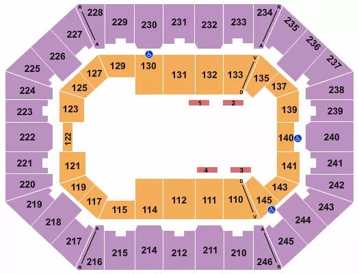 CHARLESTON COLISEUM CONVENTION CENTER CHARLESTON JURASSIC WORLD Seating Map Seating Chart