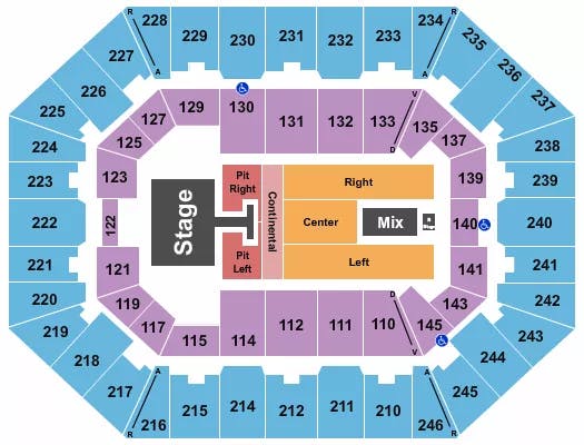 CHARLESTON COLISEUM CONVENTION CENTER CHARLESTON LAINEY WILSON Seating Map Seating Chart