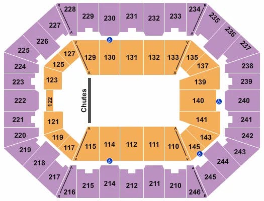 CHARLESTON COLISEUM CONVENTION CENTER CHARLESTON PBR Seating Map Seating Chart