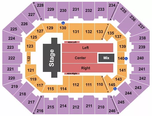 CHARLESTON COLISEUM CONVENTION CENTER CHARLESTON TSO Seating Map Seating Chart