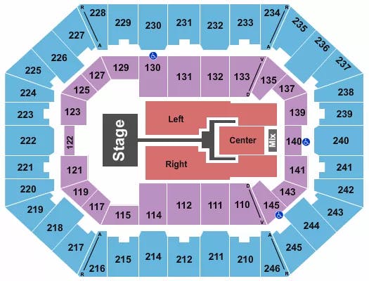 CHARLESTON COLISEUM CONVENTION CENTER CHARLESTON TOBYMAC Seating Map Seating Chart