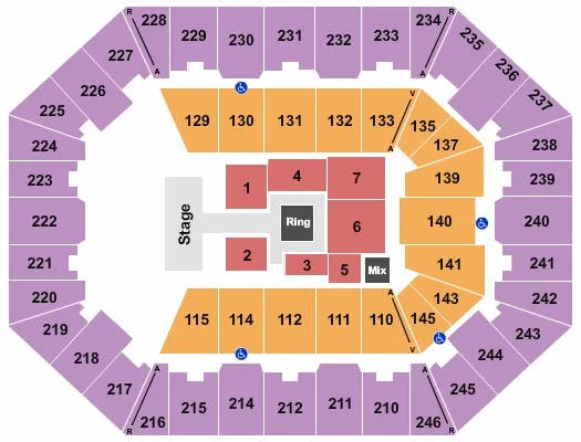 CHARLESTON COLISEUM CONVENTION CENTER CHARLESTON ALL ELITE WRESTLING 2 Seating Map Seating Chart