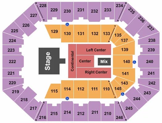 CHARLESTON COLISEUM CONVENTION CENTER CHARLESTON ENDSTAGE 2 Seating Map Seating Chart