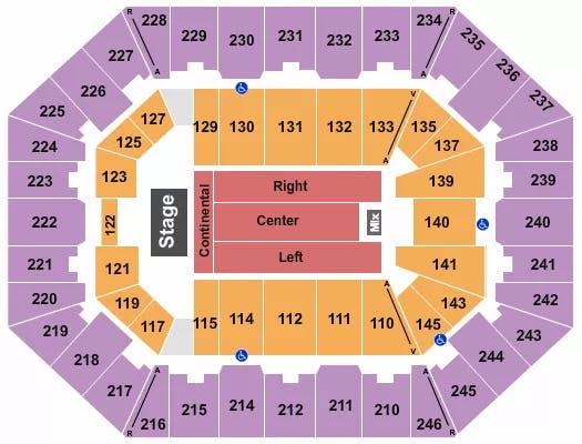 CHARLESTON COLISEUM CONVENTION CENTER CHARLESTON COMEDY Seating Map Seating Chart