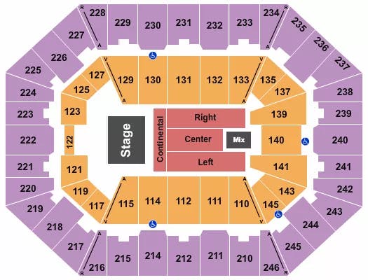 CHARLESTON COLISEUM CONVENTION CENTER CHARLESTON ENDSTAGE 5 Seating Map Seating Chart