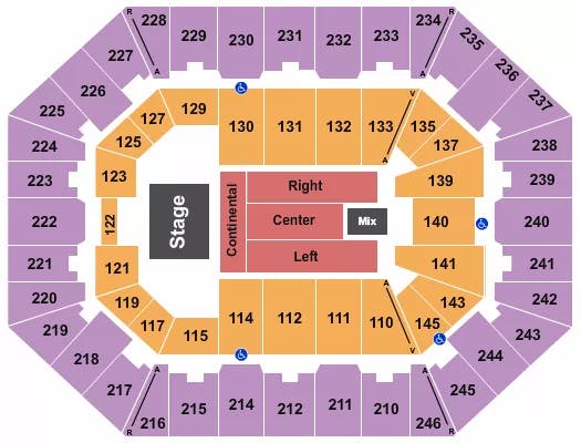 CHARLESTON COLISEUM CONVENTION CENTER CHARLESTON ENDSTAGE 6 Seating Map Seating Chart