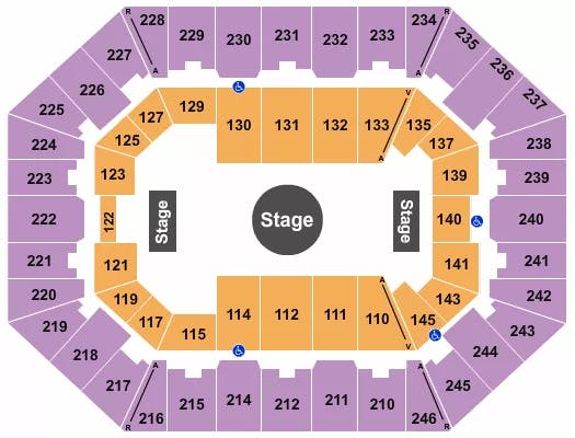 CHARLESTON COLISEUM CONVENTION CENTER CHARLESTON RINGLING BROS CIRCUS Seating Map Seating Chart