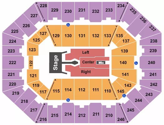 CHARLESTON COLISEUM CONVENTION CENTER CHARLESTON TIM MCGRAW Seating Map Seating Chart