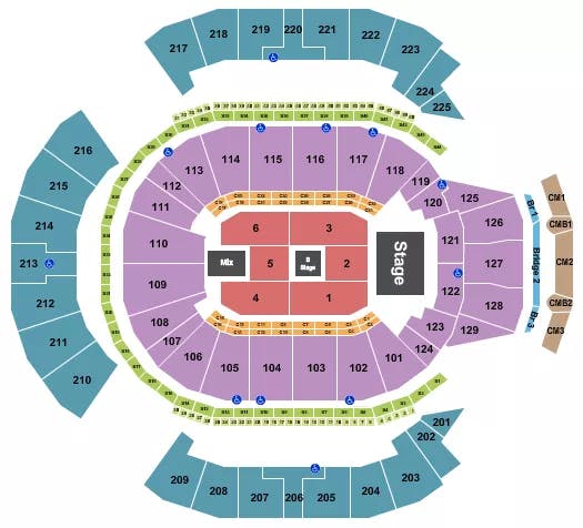  CYNDI LAUPER Seating Map Seating Chart