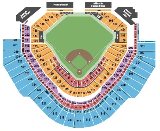  BASEBALL Seating Map Seating Chart