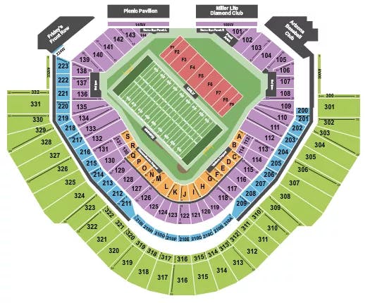  GUARANTEED RATE BOWL Seating Map Seating Chart