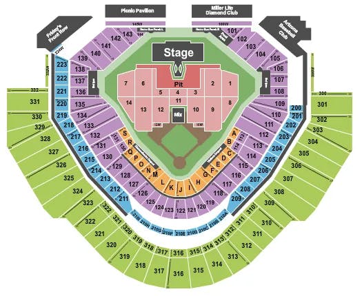  MORGAN WALLEN Seating Map Seating Chart