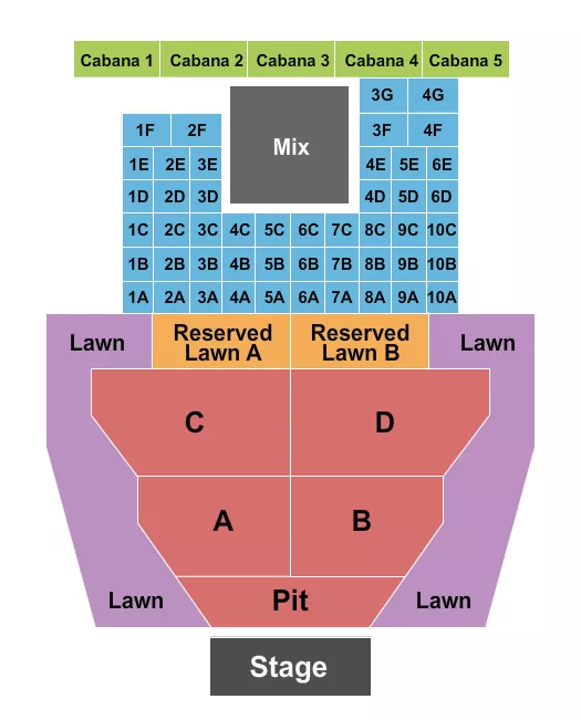  ENDSTAGE PIT WITH TABLES Seating Map Seating Chart