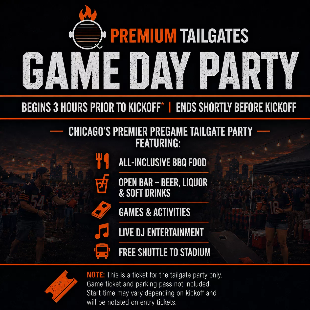 PREMIUM TAILGATE LOT CHICAGO PREMIUM TAILGATES Seating Map Seating Chart