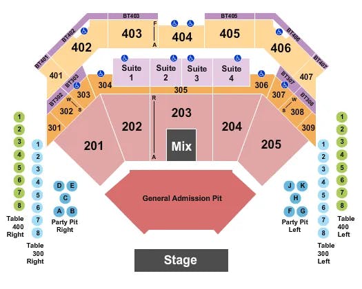 CHOCTAW CASINO RESORT DURANT JASON ALDEAN Seating Map Seating Chart