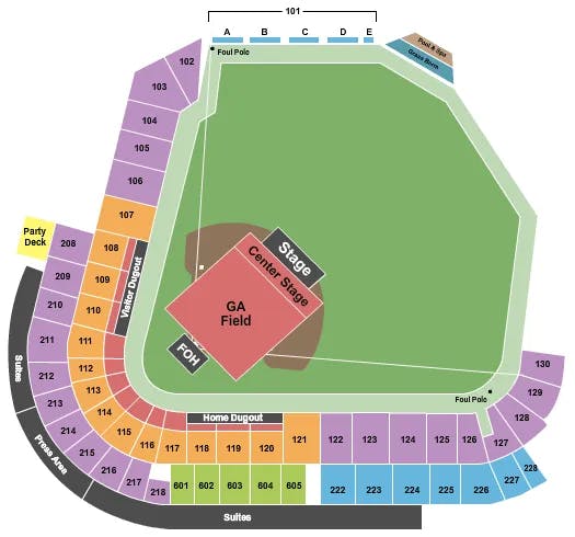  JAKE OWEN Seating Map Seating Chart