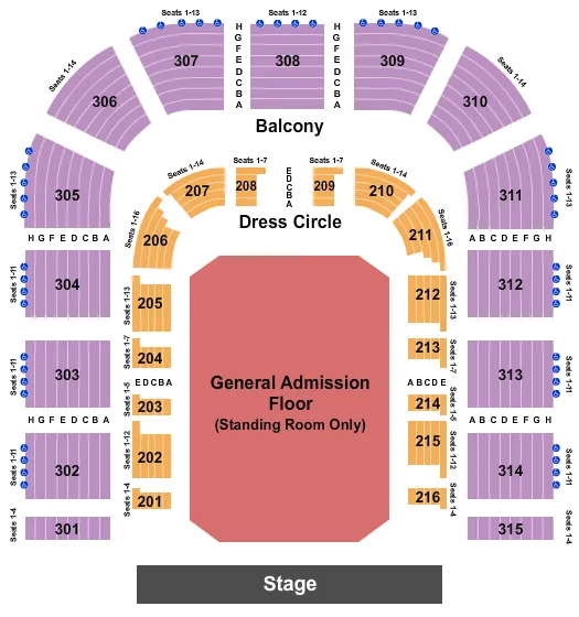  END STAGE GA FLOOR Seating Map Seating Chart