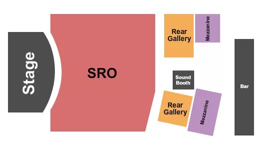 CITY WINERY PHILADELPHIA ENDSTAGE SRO REAR GALLERY MEZZANINE Seating Map Seating Chart