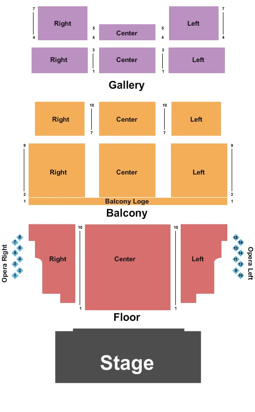  END STAGE Seating Map Seating Chart