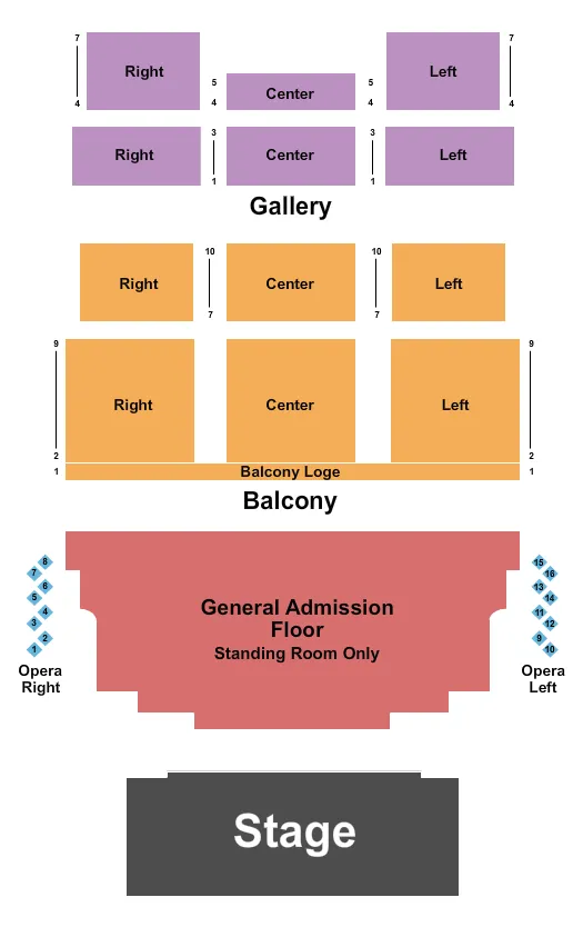  ENDSTAGE GA FLR Seating Map Seating Chart