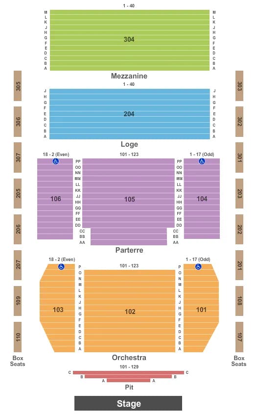  ENDSTAGE PIT Seating Map Seating Chart