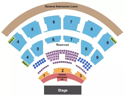  ENDSTAGE GA PIT WITH DECKS Seating Map Seating Chart
